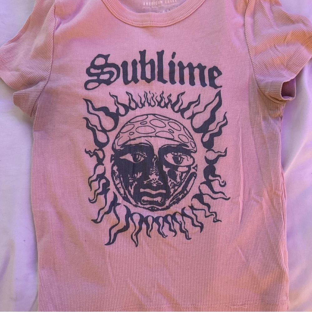American Eagle Outfitters Pink Sublime Graphic Tee